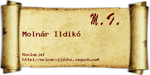 Molnár Ildikó névjegykártya